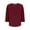 Wine, variant on Tops for Women Plus Size Long Sleeved V-Neck Solid Color Blouses Pullover Top Wine XL