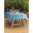 thumbnail image 3 of Outdoor Tablecloths with Umbrella Hole & Zipper, Blue Grey Summer Tablecloth Rectangle 60x84 Inch, Farmhouse Beach Blue Wooden Waterproof Table Cloth, Patio/Pool/Picnic Table Covers, 3 of 8