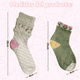 thumbnail image 3 of 4 Pares Calcetines Algodón Calceta Cortas Flores 3d Moda, 3 of 8