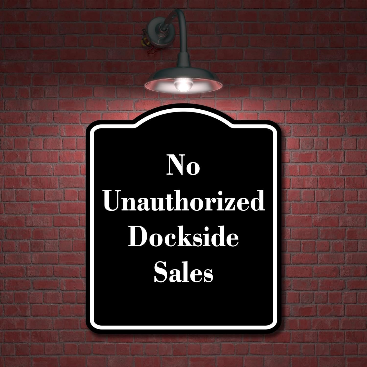 No Unauthorized Dockside Sales BLACK Aluminum Composite Sign 15''x18''