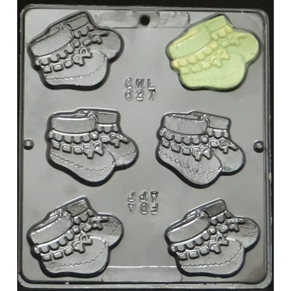 627 Baby Booties Chocolate Candy Mold