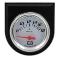 thumbnail image 1 of Equus Gauges Voltmètre Jauge E5268 Série 5000; 2 Pouces; Balayage Court Électrique; Affichage Analogique; 8-18 Volts; Visage Blanc/cadre Chromé/aiguille Orange; Éclairage Rétroéclairé, 1 of 4