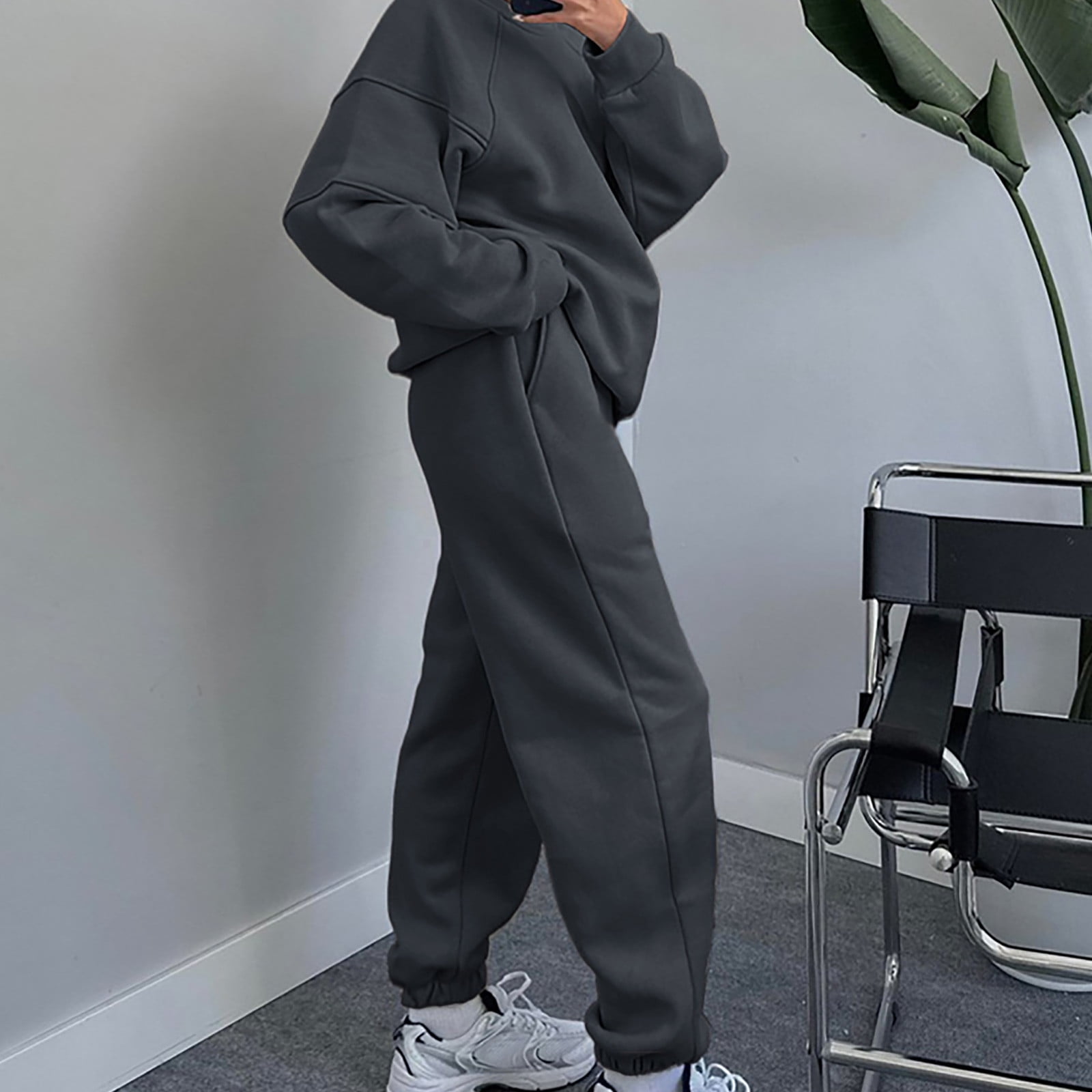 Tenue Jogging Gris FoncÃ© Femme YUGYXL Ensemble De Jogging Pcs