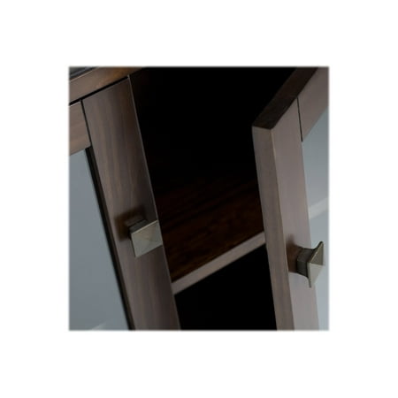 Simpli Home - Cosmopolitan Contemporary Low Storage Cabinet - Coffee Brown
