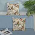 thumbnail image 3 of Spring Pillow Covers 18x18 Inch 2 Pcs Watercolor Bird Butterfly Flower Decor Throw Pillows Vintage Floral Plant Seasonal Summer Outdoor Decoration Pillowcase Linen Cushion Cover for Couch Sofa, 3 of 6