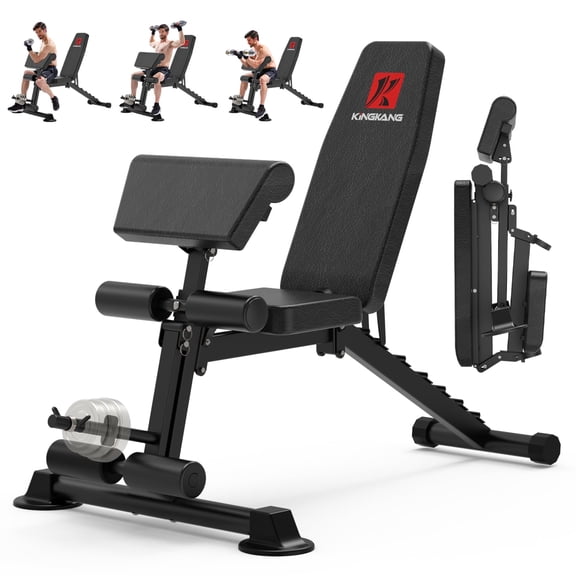 K KINGKANG Adjustable Foldable Dumbbell Bench, 660 lbs Heavy Duty Multi-Purpose Full Body Strength Training Equipment for Home Gym