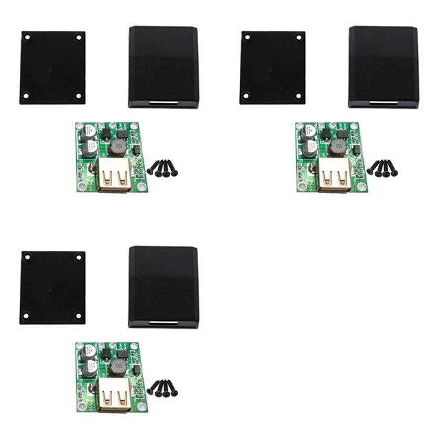 3X Panel Solar Banco de Energía Carga USB Controlador de Voltaje Regulador Fuente de Alimentación con Estuche Entrada 5-20V Salida 5V 2A
