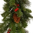 thumbnail image 4 of 9 FT Pre-Lit Artificial Christmas Garland, Christmas Decoration with Glitter, Pine Cones, Red Berries, 50 Clear Lights, Realistic Evergreen Pine Spruce for Table, Mantel, Wall, Indoor, Outdoor Decor, 4 of 9
