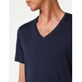 thumbnail image 4 of Camiseta A|X Armani Exchange básica Pima con cuello en V para hombre, azul marino, 4 of 4