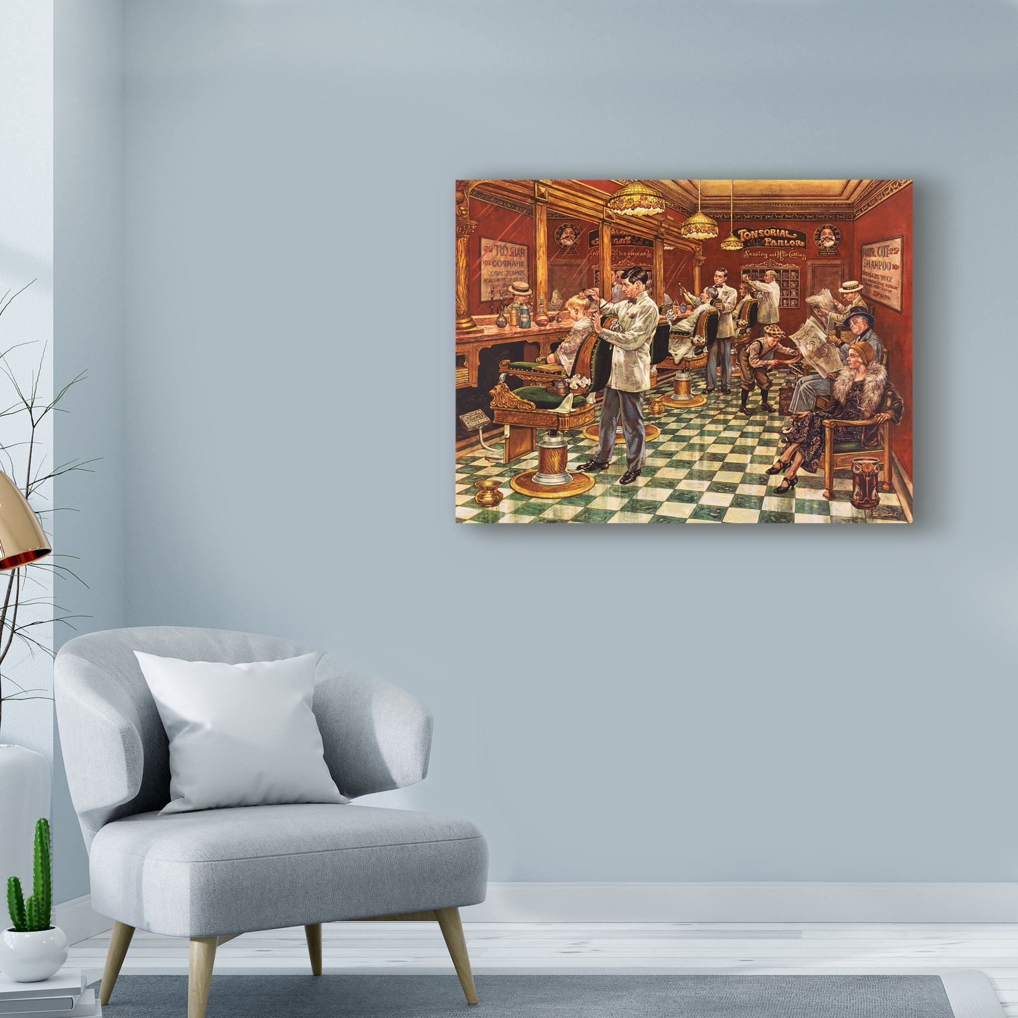 Trademark Fine Art 'Tonsorial Parlor' Canvas Art by Lee Dubin