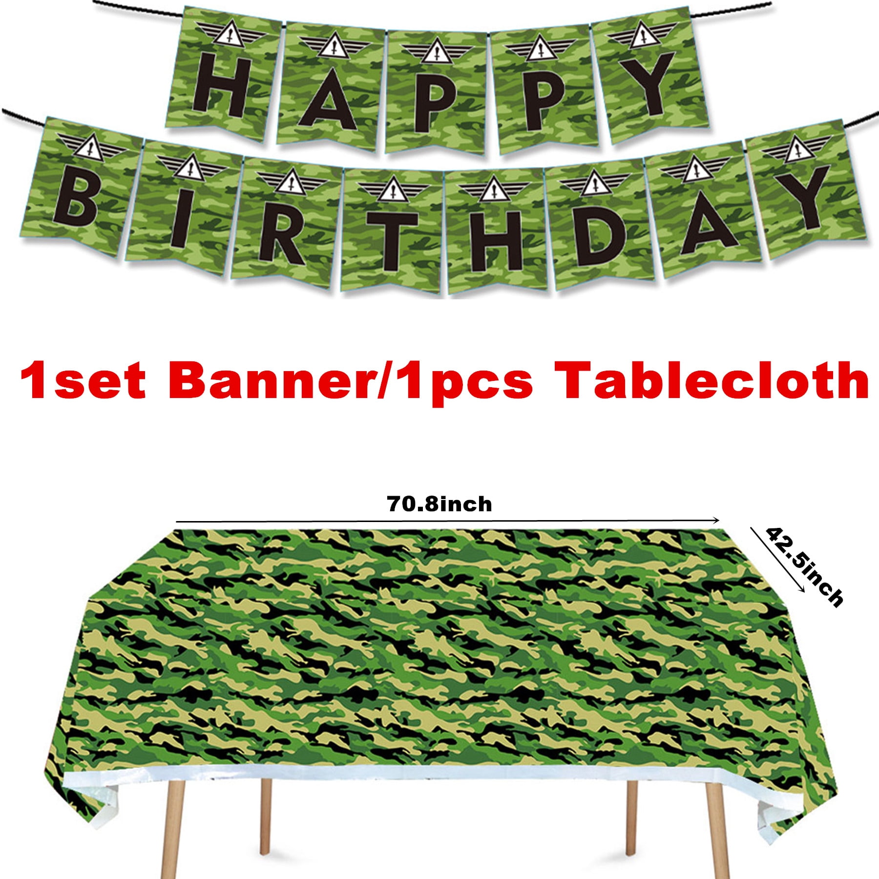 162Pcs Camouflage Party Decorations Tableware, Camo Camouflage Themed Party Supplies, Plate, Cup, Napkin, Banner, Tablecloth, Cutlery, Hunting Army Military Theme Birthday Decorations, Serve 20 Guest