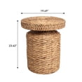 thumbnail image 4 of JONATHAN Y Marisol 19.65" Coastal Bohemian Handwoven Water Hyacinth Round Accent Side Table, Natural, TBL2504A, 4 of 7