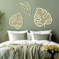 thumbnail image 5 of Triani 3Pcs Wooden Natural Leaves Plant Wall Decor 3-Style Wooden Palm Leaves Decoration for Bedroom Living Room Bathroom Office Walls(Wood Color), 5 of 7