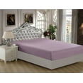 thumbnail image 1 of Marina Decoration Ultra Soft Silky Deep Pocket Solid Rayon from Bamboo All Season Bedding Solid Bamboo Fitted Sheet, Purple Color, 1 of 4