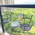 thumbnail image 3 of YOPTOP Removable Iron Flower Plant Stand Rack Shelf - Hanging Balcony Railing Potted Holder,redbronze,b, 3 of 8