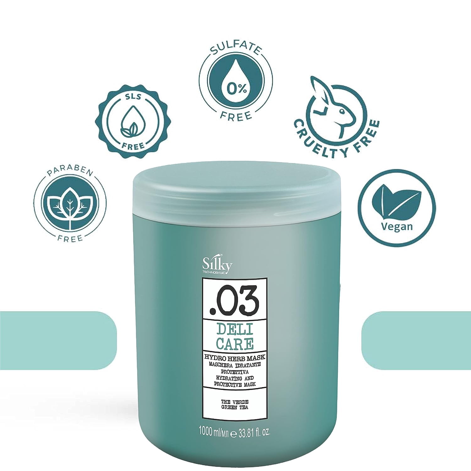 SILKY .03 DELI CARE HYDRO HERB MASK | Hydrating and Protective for Hair Strength and Protection 1000ml/33.8oz