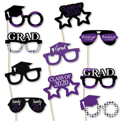 Purple Grad Glasses - Best is Yet to Come - Purple 2020 Paper Card Stock Graduation Party Photo Booth Props Kit - 10 (Best Model Photos Ever)