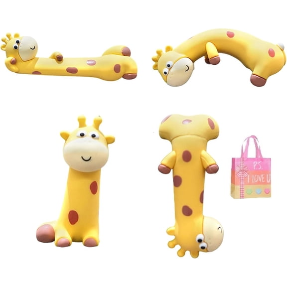 4-Piece Cute Giraffe Desk Figurines Set - Computer Monitor & Car Dashboard Decor, Mini Animal Ornaments  Z