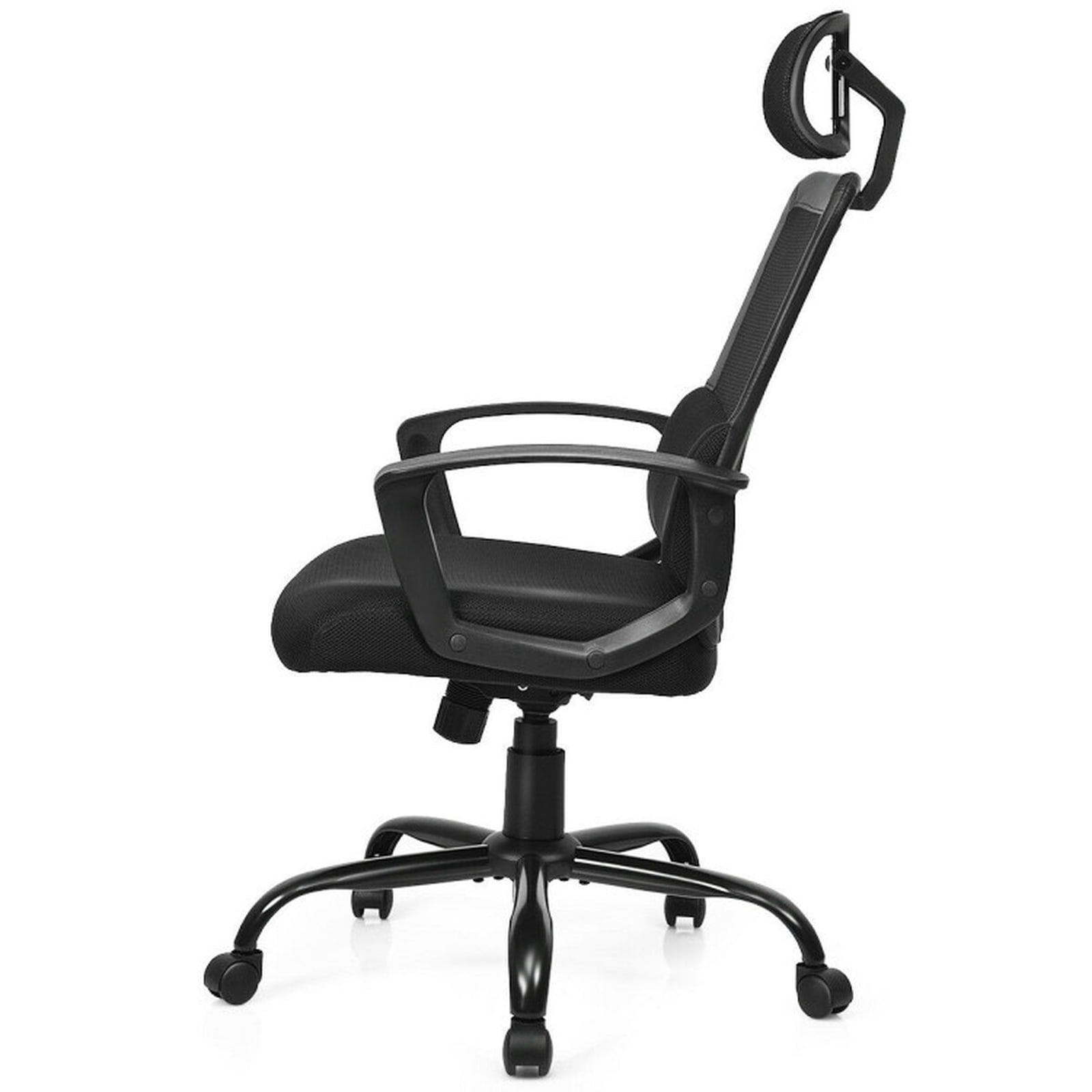 Furnibear Mesh Office Chair High Back Ergonomic Swivel Desk Chair with Adjustable Headrest Lumbar Support Computer Chair for Home Office, Black