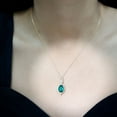 thumbnail image 4 of Rosec Jewels Pear Shape Lab Grown Emerald Pendant with Diamond for Women - 12X8 mm, 10K Yellow Gold, 4 of 8