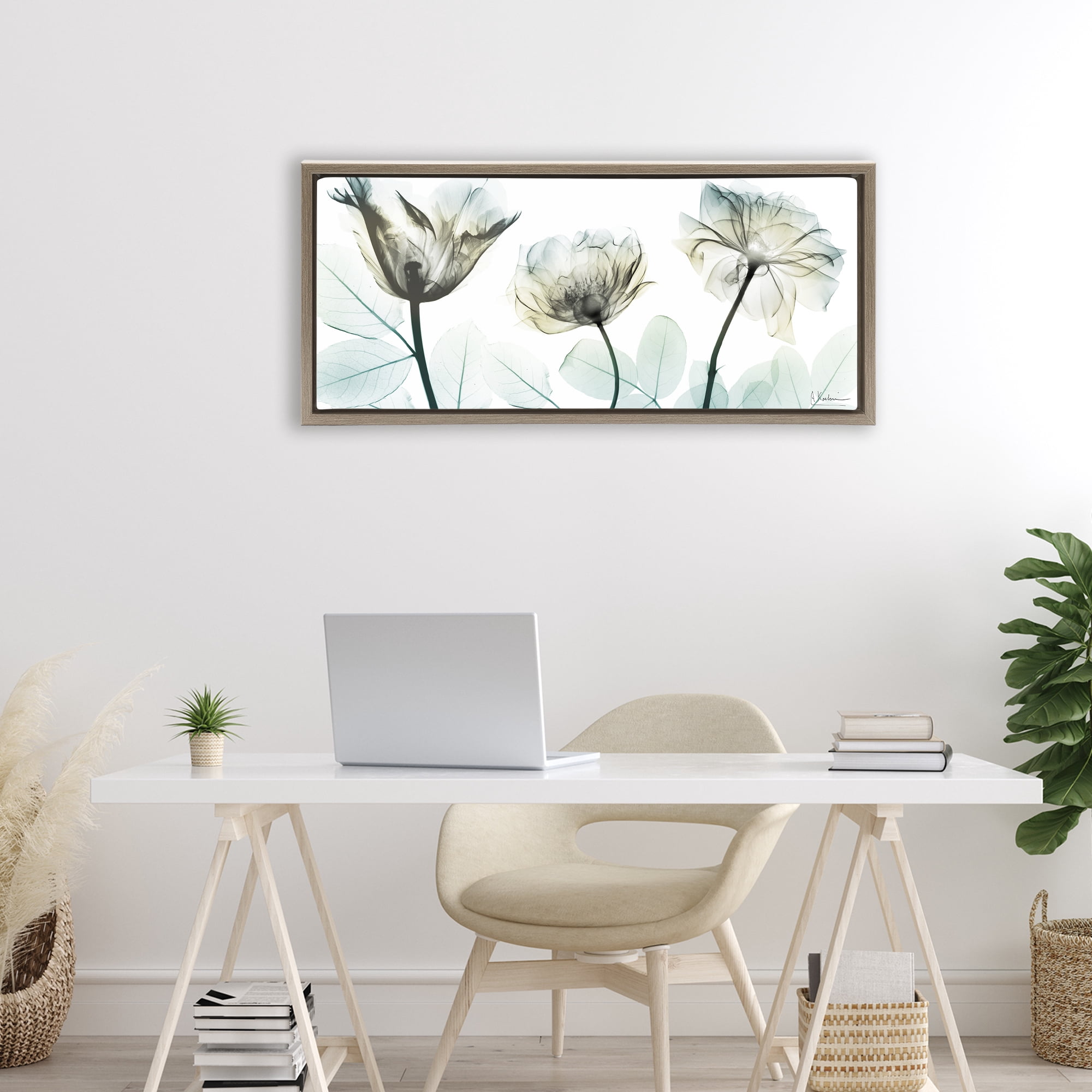 Stupell Industries Jewel of Passion Flowers Brown Framed Floater Canvas Wall Art, design by Albert Koetsier