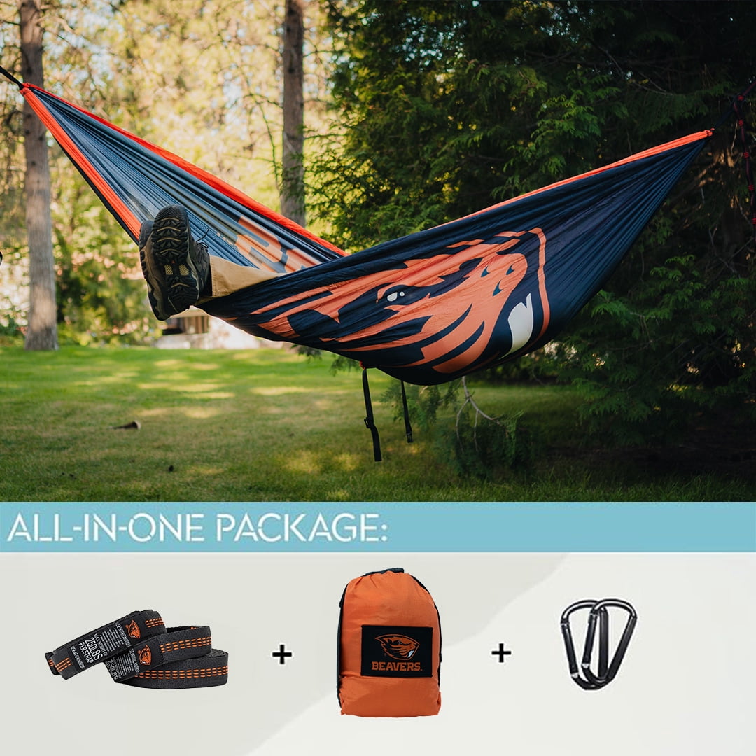 Rincon Official Oregon Beavers Hammock - Portable Hammock Single or Double Hammock, Indoor & Outdoor w/Tree Straps Camping Hammock