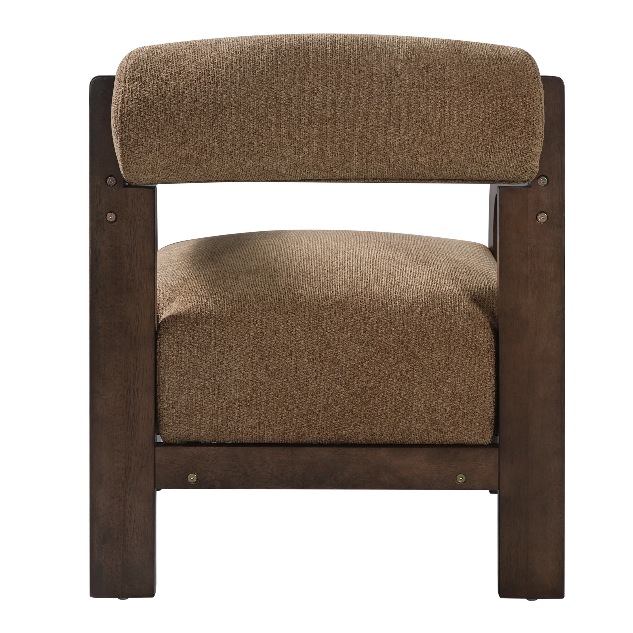 Christopher Knight Home Modern Upholstered Accent Chair, Curved Wood Arms with Thick Cushion, Camel, Set of 2