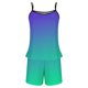 thumbnail image 5 of Sexy Pijama Conjunto para las Mujeres Gradiente Eslinga sin Mangas Tanque Empalme Pantalones Cortos Casual Pijamas Conjunto, Poliéster, 5 of 5