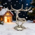 thumbnail image 4 of Small Standing Electroplated Deer Ornaments - For Wine Cabinet, Living Room, TV Cabinet Decor, Home Accents, Shiny Finish, Compact, Adds To Household Spaces, 2.59*2.44in, Silver, 4 of 5