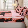 thumbnail image 5 of Homewish Cute Dachshund Dog Zipper Twin Comforter Sets with Fitted Sheet and 2 Pillowcases,Kawaii Love Pattern Zipper Bedding Set,Pink,Pink Reversible,4pcs, 5 of 8