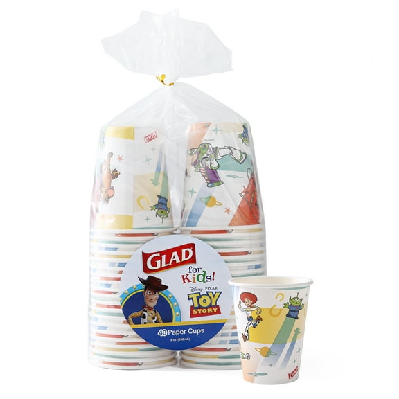 Glad Kids - 9oz Paper Cup - 40ct - Disney - Toy Story - Light Beams