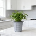 thumbnail image 5 of YHAICO Large Dark Gray Plastic Planter - Thickened Round Flower Pot for Houseplants, Breathable Design with Tray to Prevent Water Stagnation, Modern Indoor Outdoor Decor, 5 of 5
