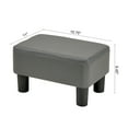 thumbnail image 4 of VECELO Small Footstool Ottoman, PU Leather Footrest with Legs, Rectangle Padded Seat for Living Room Bedroom, Gray, 4 of 7