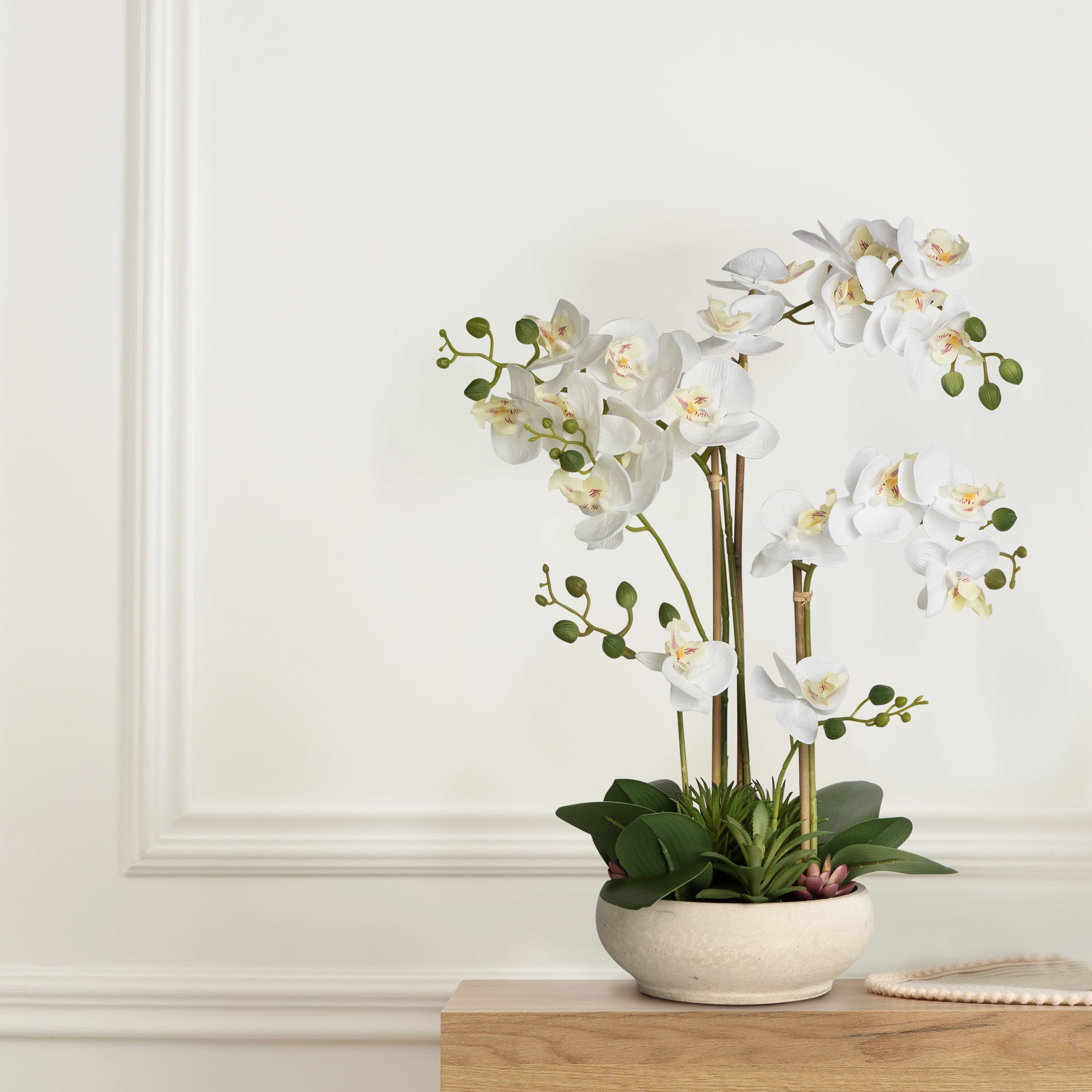 INNVELLO Artificial Orchid Flowers Potted in Ceramic Potfor Home Decor Indoor