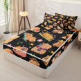 thumbnail image 2 of Homewish Cartoon Capybara Zipper Full Size Comforter Sets with Fitted Sheet and 2 Pillowcases,Kawaii Animal With Funny Food Zipper Bedding Set for Boys Girls,4pcs,Black Reversible, 2 of 6