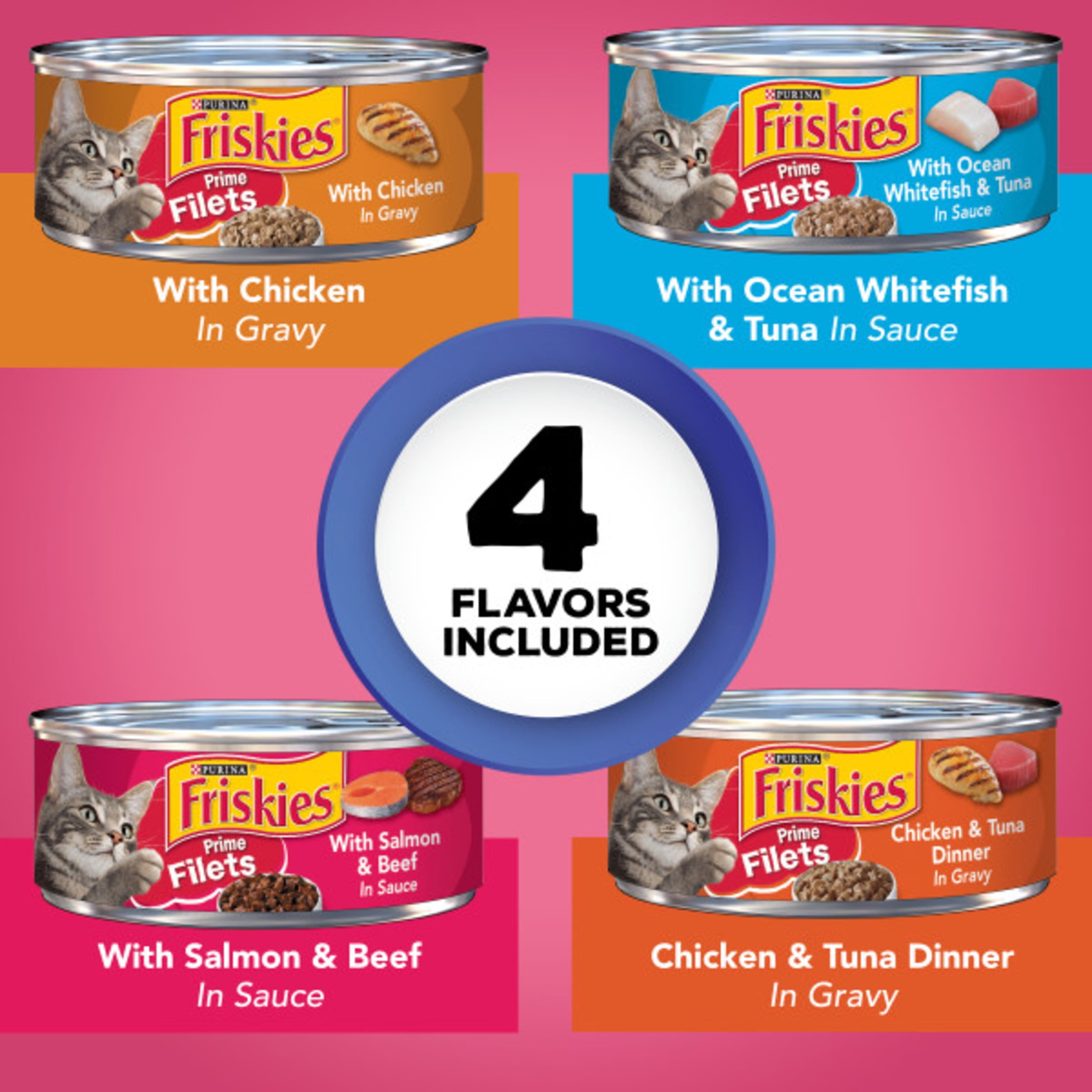 Purina Friskies Surfin' and Turfin' Wet Cat Food Variety Pack, 5.5 oz Cans (40 Pack) - 3