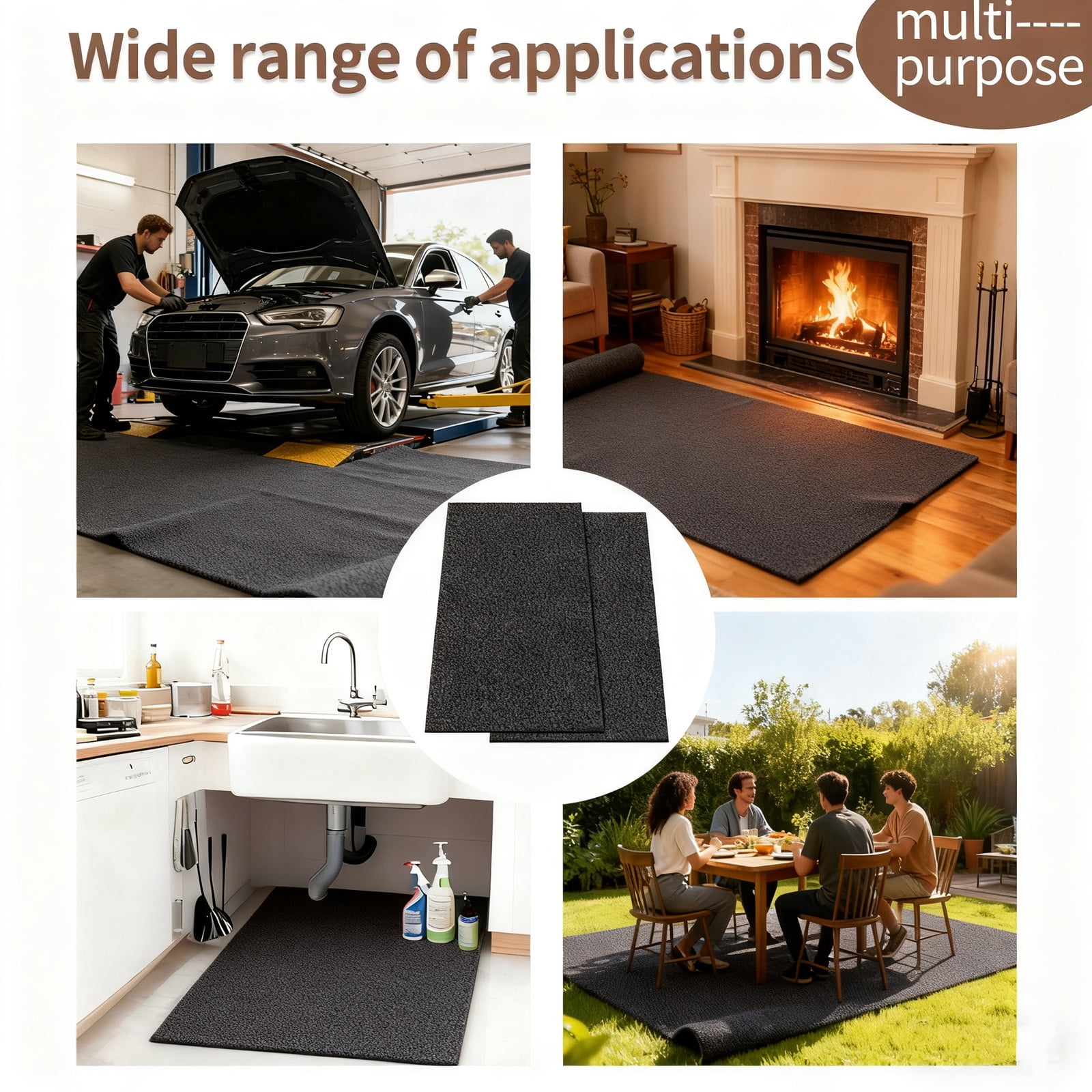 2PCS 36" x 60" Oil Spill Mat, Dog Seat Cover, Garage Floor Mat for Under Car,Highly Absorbent Maintenance Mat Protects Vehicle Interior