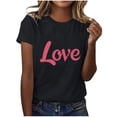 thumbnail image 4 of Goodtrade8 Valentines Womens Tops Cute Plus Size Women Valentine's Day Pullover for Girlfriend Short Sleeve Graphic Womens T-Shirts, 4 of 5