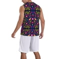 thumbnail image 5 of Rocae Colorful Mexican for Men's Basketball Jersey Lightweight and Breathable Athletic Tank Top,Quick-Drying Sports Jersey 4X-Large, 5 of 9
