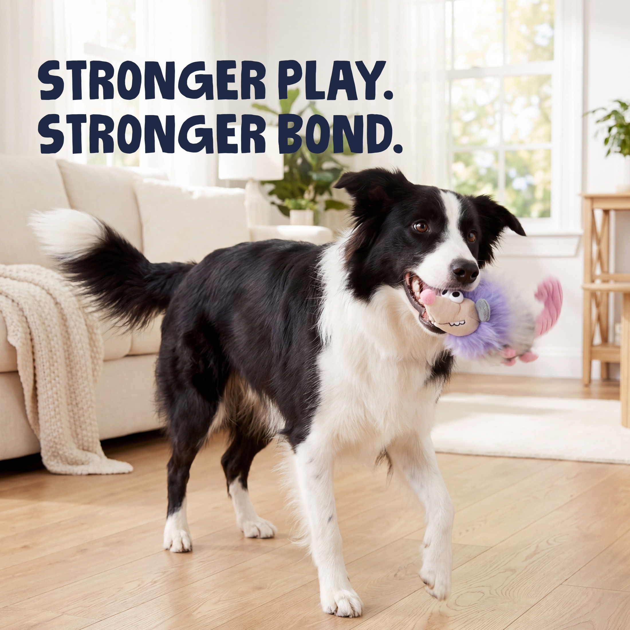 goDog Urban Wildlife Pippa Possum, Squeaky Dog Toy, Plush with Chew Guard Technology, Medium
