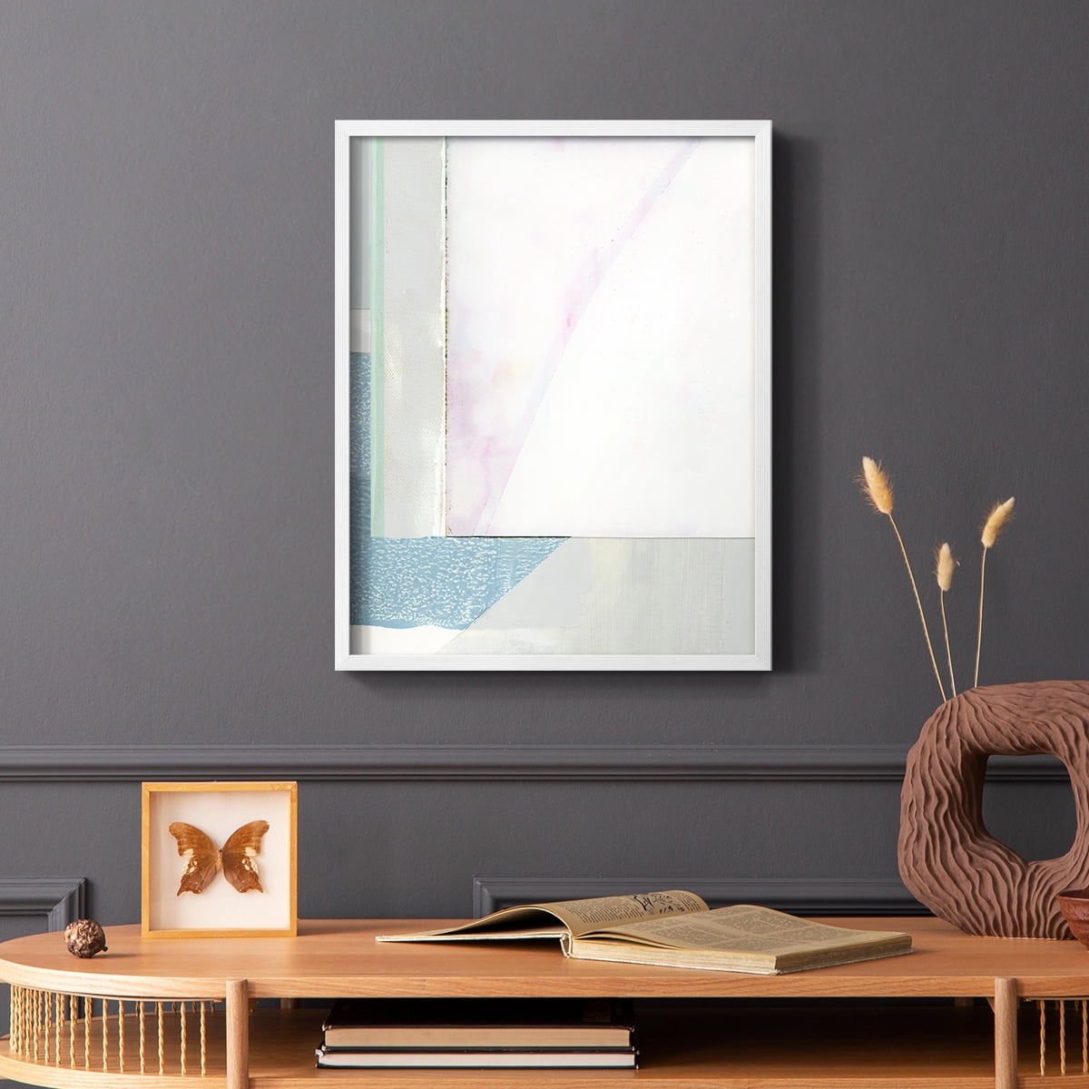 Couturier III Framed Print in White Solid Wood Framed Print No Nail Hanging