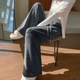 thumbnail image 6 of Kaemgyyd Women's Striped Pajama Pants Lounge Wide Leg High Waist Pj Bottoms with Pockets Drawstring Comfy Sleepwear, 6 of 7