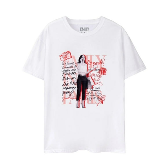 Emily In Paris T-Shirt à Manches Courtes pour Femmes Mono Typography