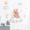 thumbnail image 2 of nipocaio Ensemble d'Autocollants Muraux Rabbit Bear Cub Stars Moon, Décoration Murale Auto-Adhésive, 2 of 5