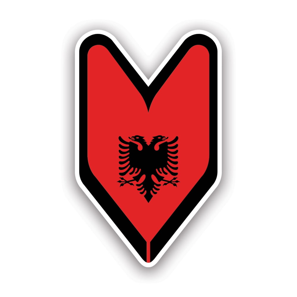 Albanian Driver Badge Sticker Decal Self Adhesive Vinyl