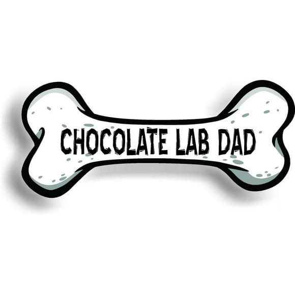 Chocolate Lab Dad Dog Bone Car Bumper Magnet, Magnetic for Refrigerator, Decorative Fridge, Office, Whiteboard, Kitchen, Locker Waterproof Decor, Family & Friends, 4x7 in