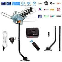 Five Star Outdoor HDTV Antenna, 150-Mile Range, 360° Rotation, Amplifier, 40FT Cable & 34" Pole