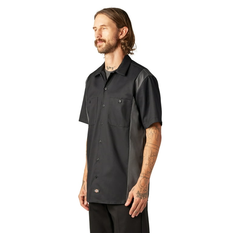 Dickies Mens Two-Tone Short Sleeve Work Shirt - Walmart.com
