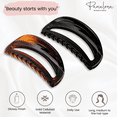 thumbnail image 4 of Parcelona French Thin Arch Cutout Medium 3" Hair Claw Clips for Women Set of 2 (Black), 4 of 17