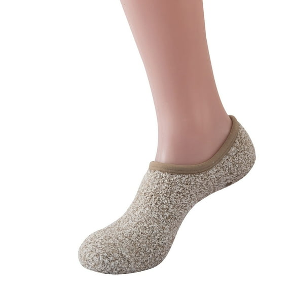 UJNDER Women's Non- Slipper Socks Soft Sole Indoor Cozy Socks for Yoga and Home Wear Beige